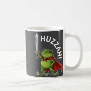 Huzzah Frog Knight Funny Sword Meme Frog Quote Men Coffee Mug