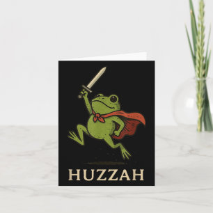Huzzah Frog Knight Funny Sword Meme Quote Card