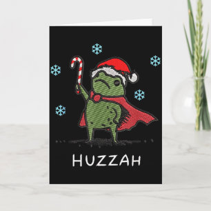Huzzah Frog Knight Funny Sword Meme Quote Christma Card