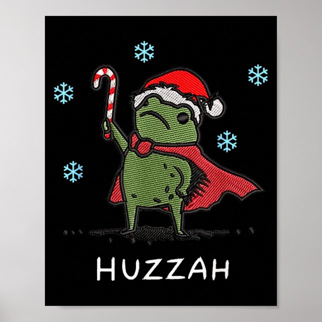 Huzzah Frog Knight Funny Sword Meme Quote Christma Poster (Front)