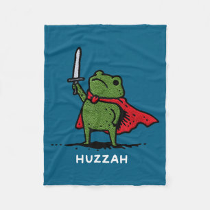 Huzzah Frog Knight Funny Sword Meme Quote  Fleece Blanket