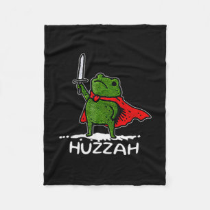 Huzzah Frog Knight Funny Sword Meme Quote  Fleece Blanket