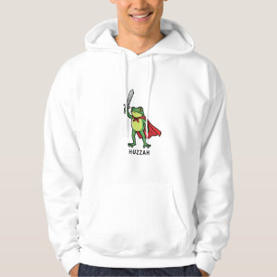 Huzzah Frog Knight Funny Sword Meme Quote   Hoodie