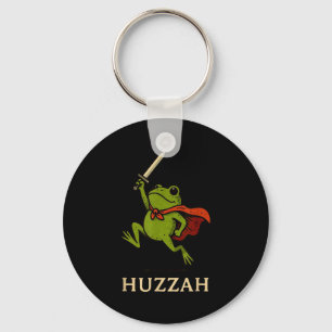 Huzzah Frog Knight Funny Sword Meme Quote  Key Ring
