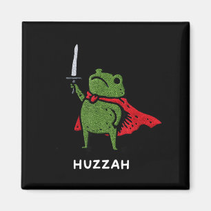 Huzzah Frog Knight Funny Sword Meme Quote  Magnet
