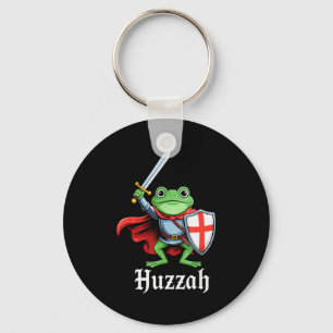 Huzzah Frog Knight Funny Sword Meme Quote Medieval Key Ring