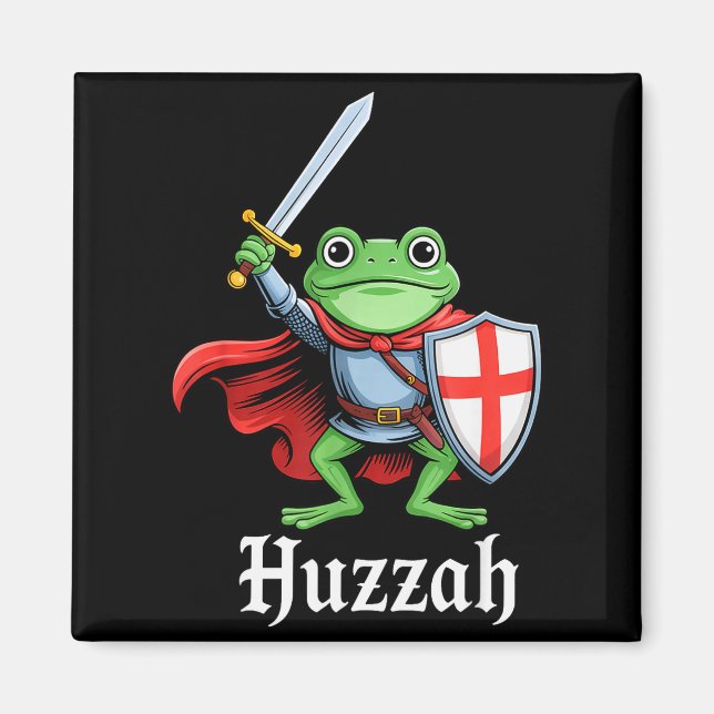 Huzzah Frog Knight Funny Sword Meme Quote Medieval Magnet (Front)