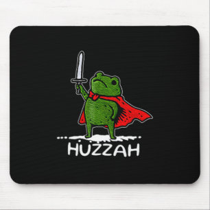 Huzzah Frog Knight Funny Sword Meme Quote Mouse Pad