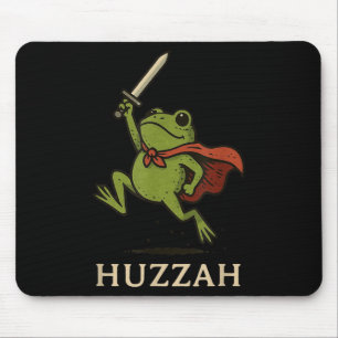 Huzzah Frog Knight Funny Sword Meme Quote  Mouse Pad