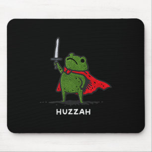 Huzzah Frog Knight Funny Sword Meme Quote Mouse Pad