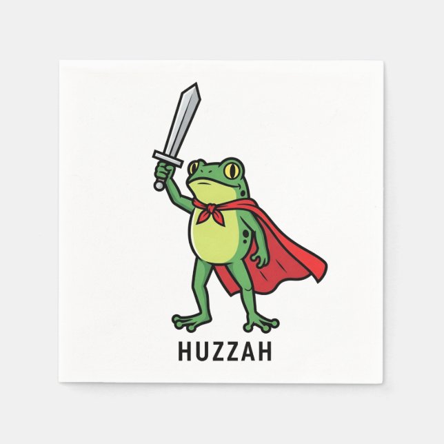 Huzzah Frog Knight Funny Sword Meme Quote   Napkin (Front)