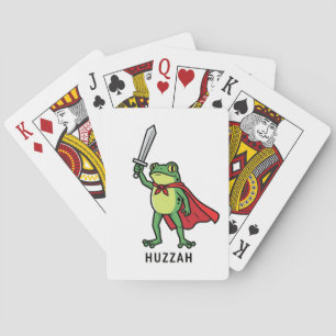 Huzzah Frog Knight Funny Sword Meme Quote Playing Cards