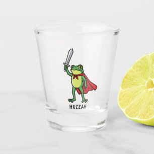 Huzzah Frog Knight Funny Sword Meme Quote Shot Glass