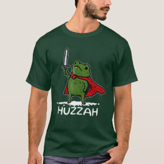 Huzzah Frog Knight Funny Sword Meme Quote T-Shirt