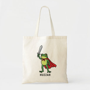 Huzzah Frog Knight Funny Sword Meme Quote   Tote Bag