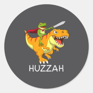 Huzzah Frog Knight Meme And Funny Dinosaur Classic Round Sticker
