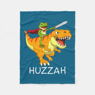 Huzzah Frog Knight Meme And Funny Dinosaur Fleece Blanket
