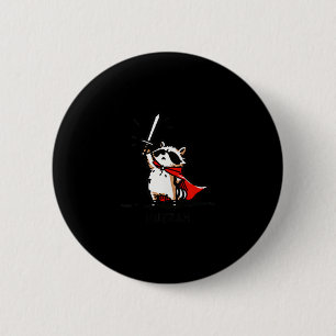 Huzzah Raccoon Knight Funny Sword Meme Quote 6 Cm Round Badge