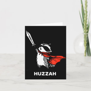 Huzzah Racoon Knight Funny Sword Meme Quote  Card