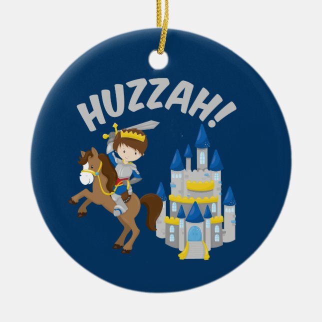 Huzzah Renaissance Faire Knight Ceramic Tree Decoration (Front)