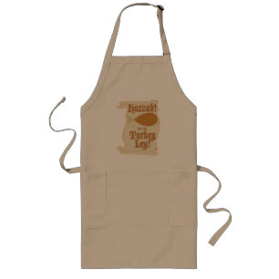 Huzzah Turkey Leg Funny Meal Motto Long Apron