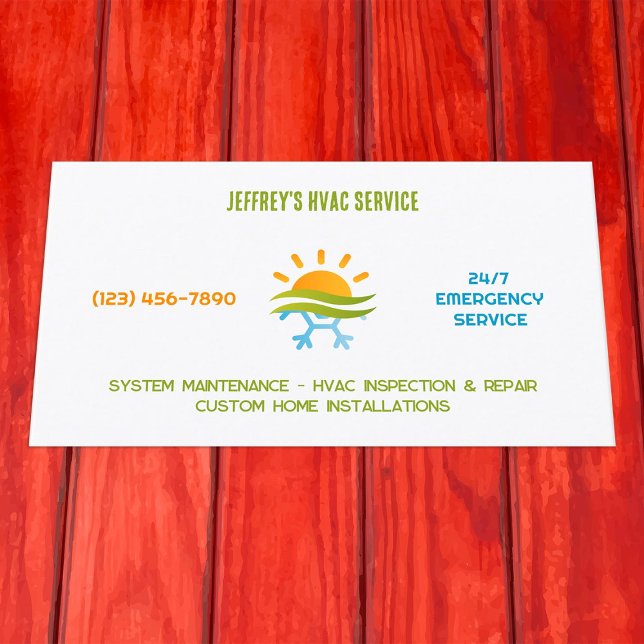 HVAC Air Conditioning Business Card (HVAC Air Conditioning Cards)