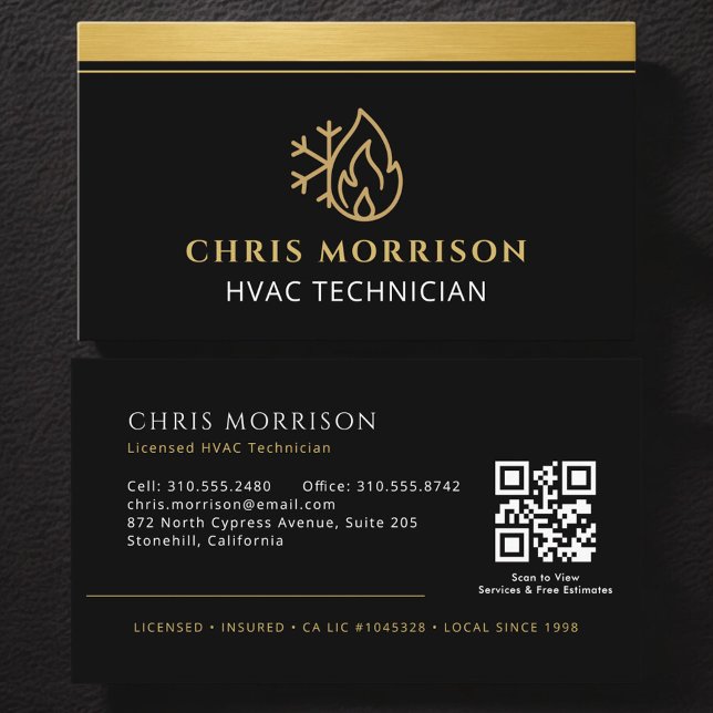 HVAC Company Technician QR Code Business Card (Creator Uploaded)