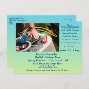 HVAC Daylight Savings Postcard