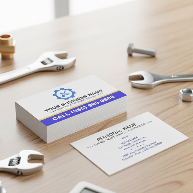 HVAC Heating Air Conditioning | Professional HVAC Business Card (heating air conditioning cards)