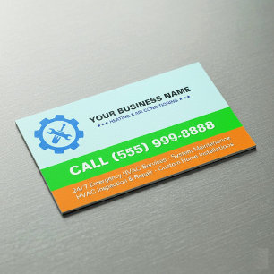 HVAC Heating Air Conditioning Professional Logo Magnetic Business Card