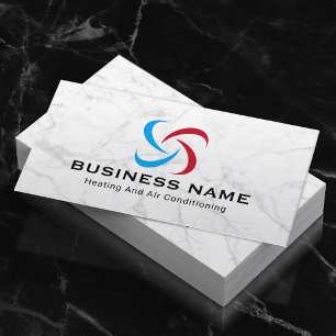 HVAC Heating & Air Conditioning Trendy Marble Business Card