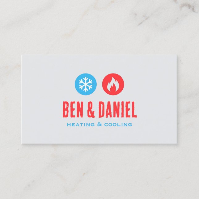 HVAC Heating and Cooling Business Card  (Front)