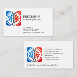 HVAC Heating and Cooling Contractor Business Card