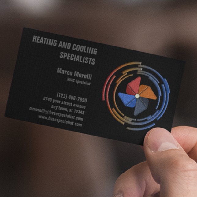 HVAC Heating and Cooling Specialists Business Card (Creator Uploaded)