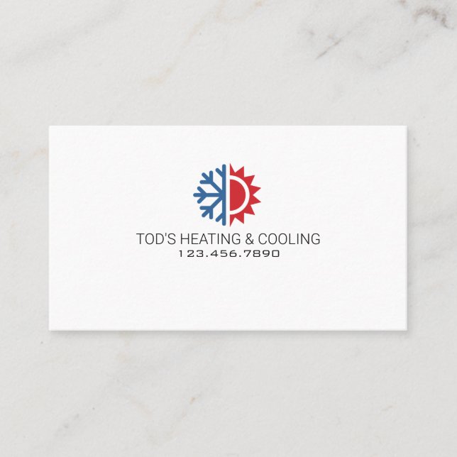 HVAC Heating & Cooling , Air Conditioning Business Card (Front)