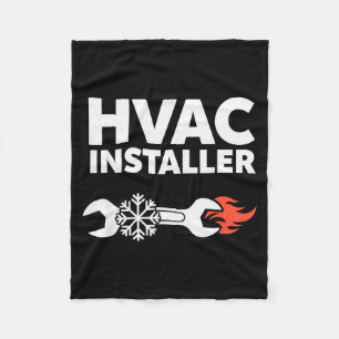 Hvac Installer Funny Hvac Tech Technician Father D Fleece Blanket