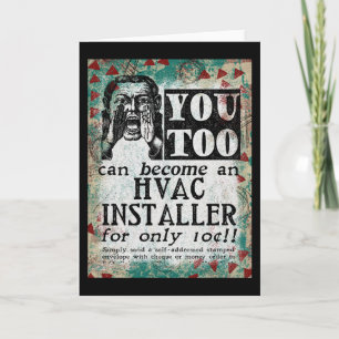 HVAC Installer - Funny Vintage Retro Card