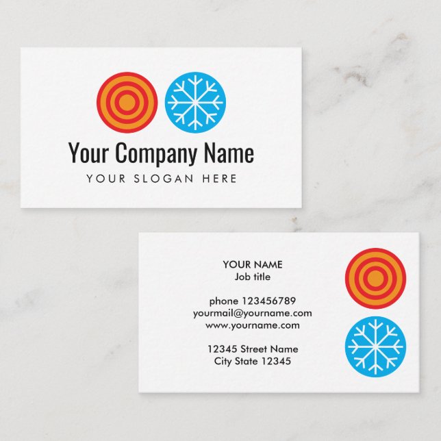 HVAC installer logo business card template (Front/Back)