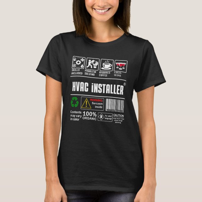 HVAC installer Packaging & Handling Label Coffee W T-Shirt (Front)