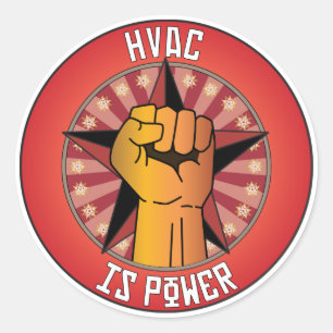 Hvac Is Power Classic Round Sticker