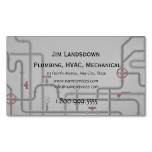 HVAC Mechanical Plumbing Custom   Magnetic Business Card