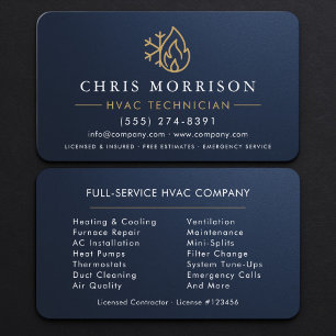HVAC Metallic Business Card