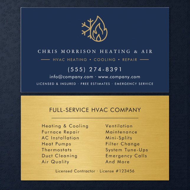 HVAC Repair & Installation Business Card (Creator Uploaded)