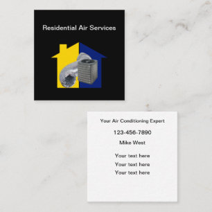 HVAC Residential Commercial AC Repair Square Business Card