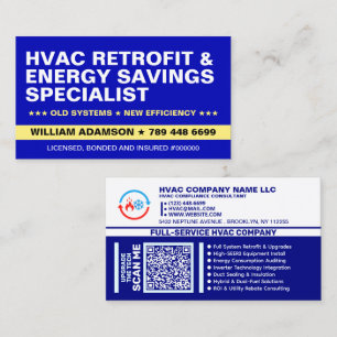 HVAC Retrofit & Energy Efficiency Services   Pro Business Card
