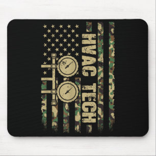 Hvac Tech Aamerican Flag Camouflage 4th Of July Mouse Pad
