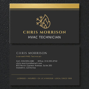 HVAC Tech AC Heating Cooling Heat Service  Business Card