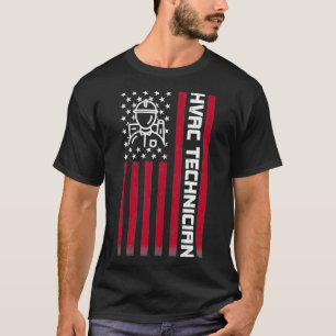 HVAC Tech American Distressed Flag - HVAC Technici T-Shirt