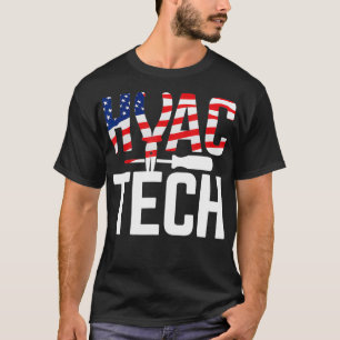 HVAC Tech American Flag Heating Technician HVAC _1 T-Shirt