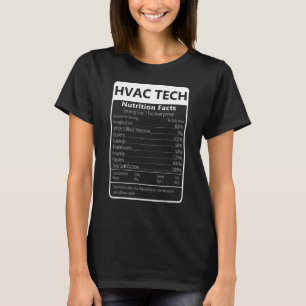 HVAC TECH Nutrition Facts Sarcastic Graphic T-Shirt